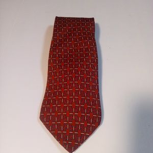Tommy Hilfiger Red Blue White Men's Tie 100% Silk